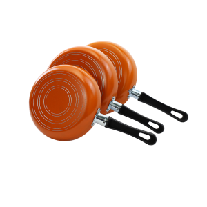 Juego De 3 Sartenes Color Naranja, Diferentes Diámetros
